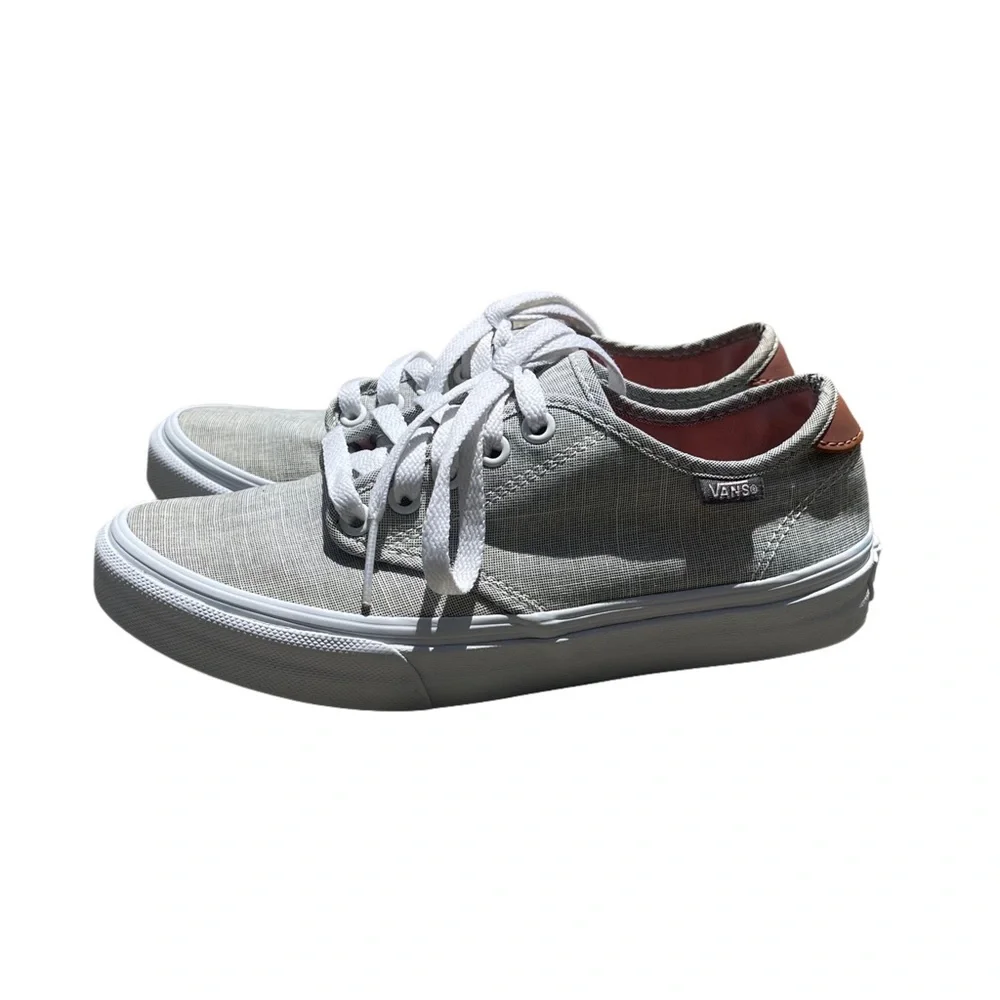VANS Light Gray and White Casual Sneakers Size 6 - Picture 3 of 9